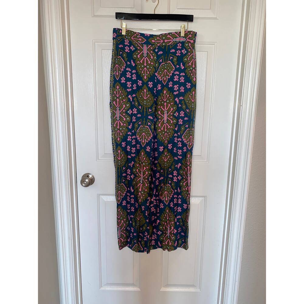 BODEN Pull-On Fluid Trousers Pants  Baltic Aztec Geo Size US 10 - Picture 2 of 5